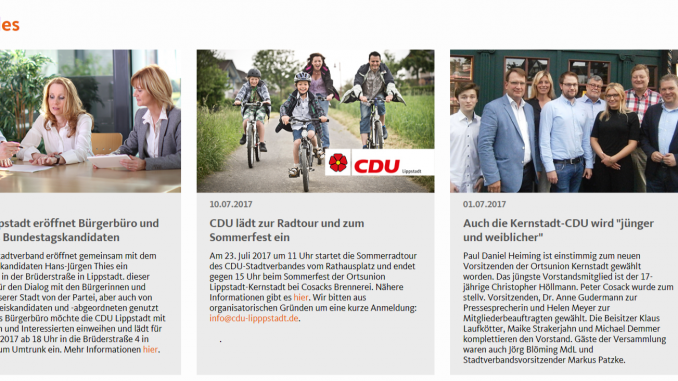 Screenshot CDU Online Seite Lippstadt